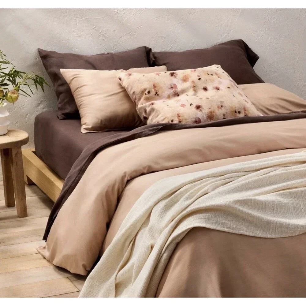 King Rayon from Bamboo Duvet Set Light Adobe Clay - Casaluna NEW